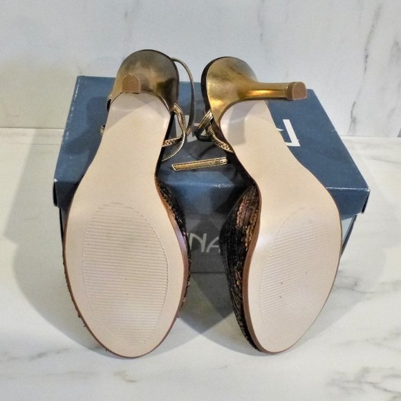 NWB Bronze Seqenced High Heel Shoes - Picture 7 of 7